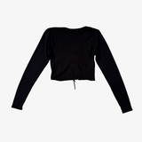 Top negro fruncido con manga larga MANGO XS