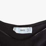 Top negro fruncido con manga larga MANGO XS