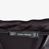 Top satinado negro con botones ZARA M