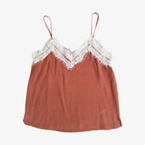 Top tirantes con encaje teja ZARA S