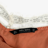 Top tirantes con encaje teja ZARA S