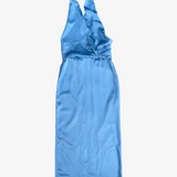 Vestido largo halter azul ZARA M