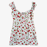 Vestido blanco estampado floral con tirantes ZARA L
