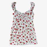 Vestido blanco estampado floral con tirantes ZARA L