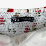 Vestido blanco estampado floral con tirantes ZARA L