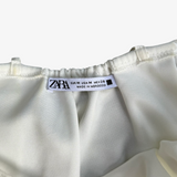 Vestido corto globo blanco ZARA M