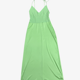 Vestido midi verde con tirantes finos ZARA S