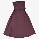 Vestido largo palabra de honor marrón MASSIMO DUTTI XS
