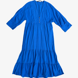 Vestido azul con escote en pico ZARA XS
