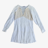 Vestido blanco con encaje en el pecho ZARA XS