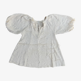 Vestido corto beige con manga abullonada ZARA S