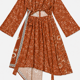 Antik Batik Brown Floral Print Maxi Dress