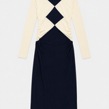 Bimba y Lola Black & White Geometric Midi Dress