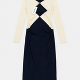 Bimba y Lola Black & White Geometric Midi Dress