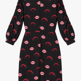 Bimba y Lola Lip Print Ruched Dress