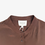 Blusa marrón manga corta Sézane 34