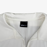 White long-sleeved textured t-shirt