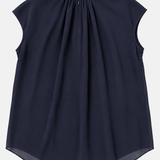 COS Navy Draped Sleeveless Top