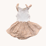 Vestido blanco con flores naranjas Búho 6-9M