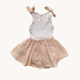 Vestido blanco con flores naranjas Búho 6-9M