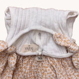 Vestido blanco con flores naranjas Búho 6-9M
