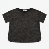 Essentiel Antwerp Black Textured Short-Sleeve Top
