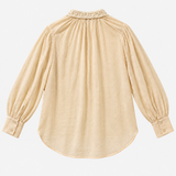 Francesca Marchisio Cream Lace-Panel Blouse