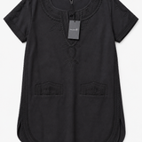 Isabel Marant Étoile Black Embroidered Tunic Dress