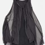 Marella Black Draped Midi Dress