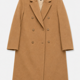 Massimo Dutti Camel Double-Breasted Coat