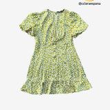 Vestido verde satinado ZARA L