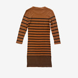 Vestido marrón con rayas MANGO S