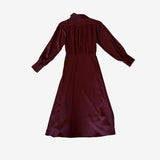 Vestido midi satinado granate ZARA XS