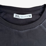 Camiseta negra manga corta ZARA S
