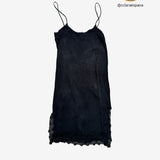 Vestido midi lencero negro ZARA L