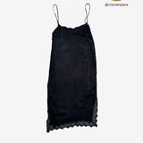 Vestido midi lencero negro ZARA L