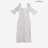 Vestido maxi rayas rosas y blancas STEELE S