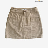 Falda mini pana beige MANGO S