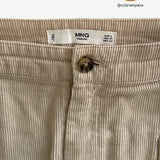 Falda mini pana beige MANGO S