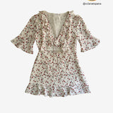 Vestido volantes flores rosas BOBBI ROCCO L