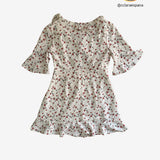 Vestido volantes flores rosas BOBBI ROCCO L