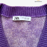 Chaleco lana lila ZARA M