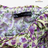 Crop top flores off-the-shoulder ZARA L