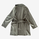 Chaqueta verde de ante con cinturón  ZARA XS