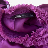 Blusa satinada cuello lila ZARA S