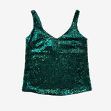 Top lentejuelas verde Etxart & Panno S