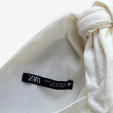 Vestido asimétrico nudo blanco ZARA XS