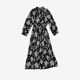 Vestido plisado floral azul ZARA S