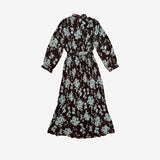 Vestido plisado floral azul ZARA S