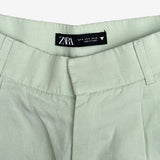 Pantalón corto verde traje ZARA S